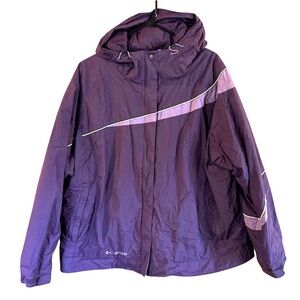 Columbia Women’s Waterproof Insulated Unique Purple Coat with Hood 2X
